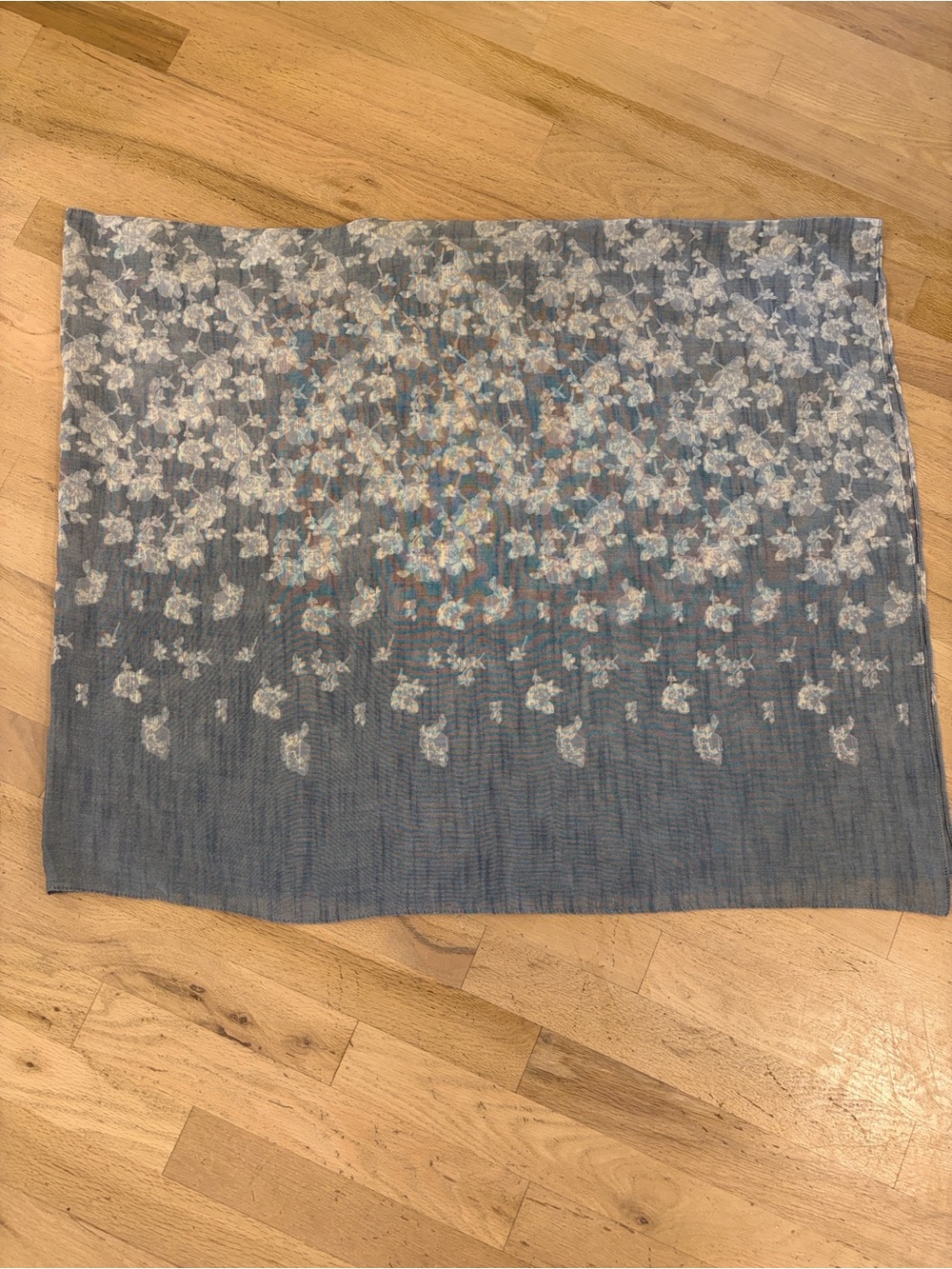 J. Jill Dusty Blue Ombre Floral Shawl (B5) - Picture 3 of 3
